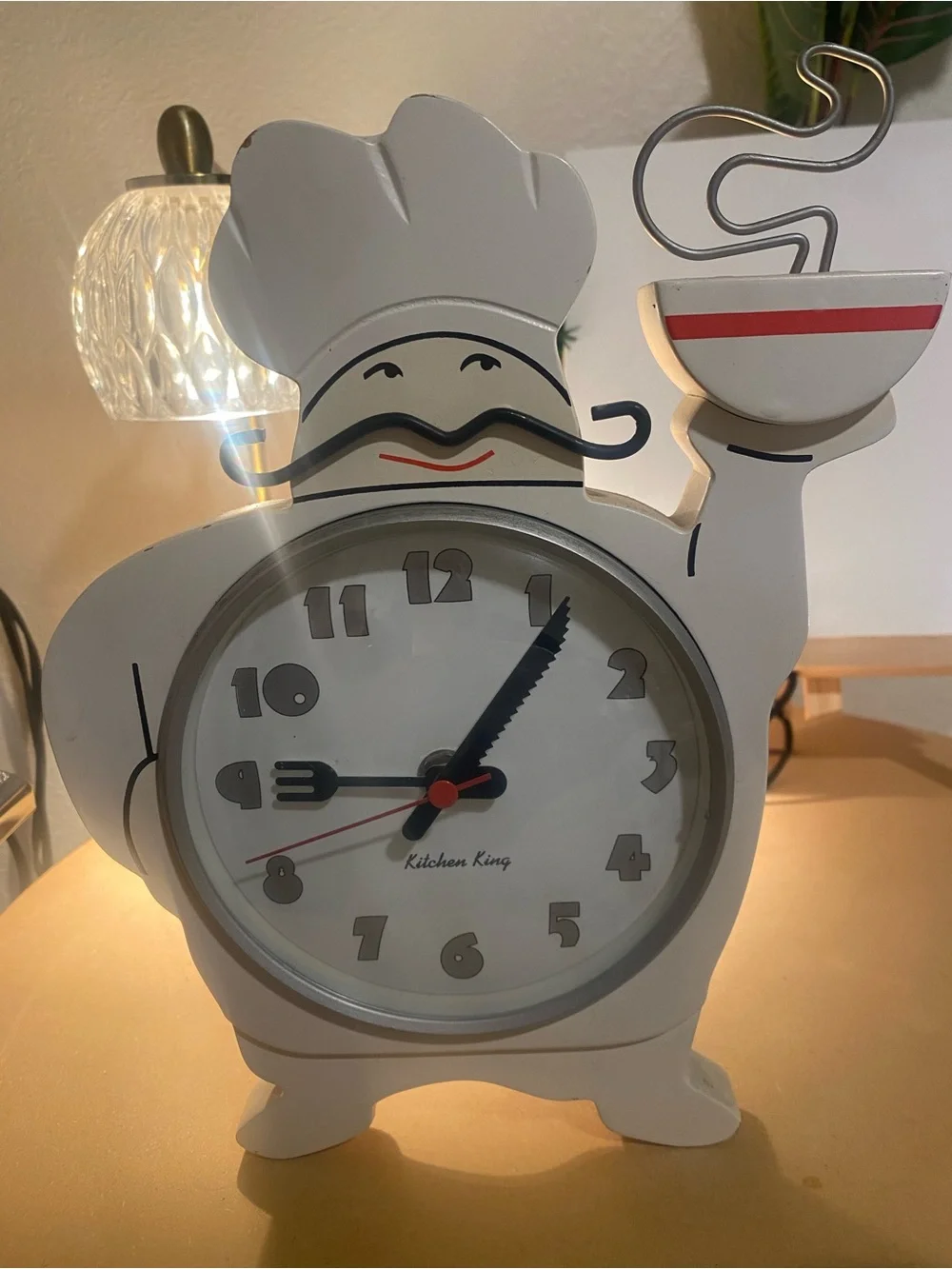 White Chef Wall Clock - White